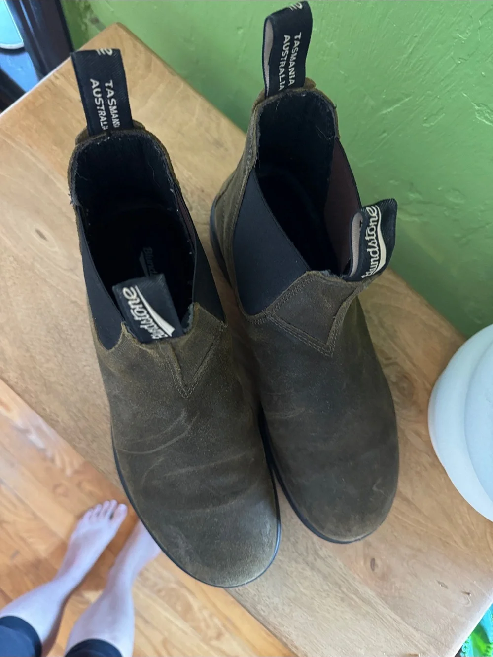 Blundstone Men's Chukka Boots in Olive Brown Suede